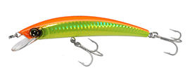 yo-zuri crystal minnow floating orange back gold